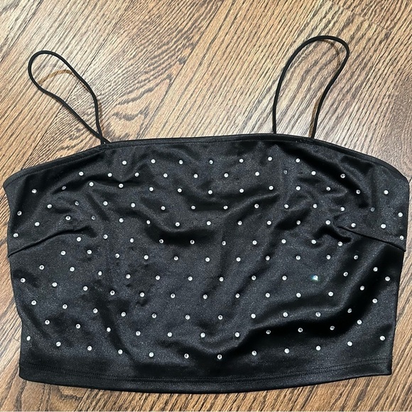 Black Suede Tank with Rhinestones - Picture 1 of 3